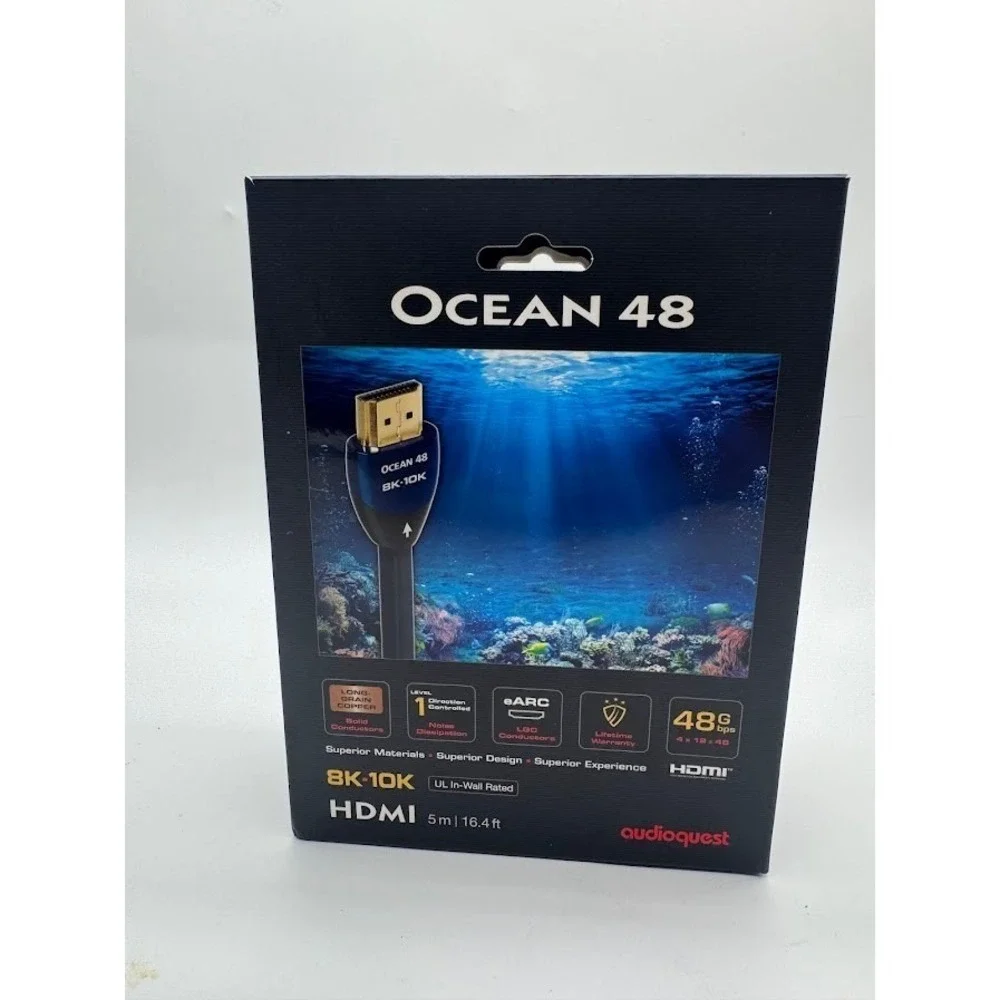 AudioQuest Ocean 48 HDMI Cable 5m 16.4ft 8K-10K 48Gbps eARC LGC UL In-Wall Rated